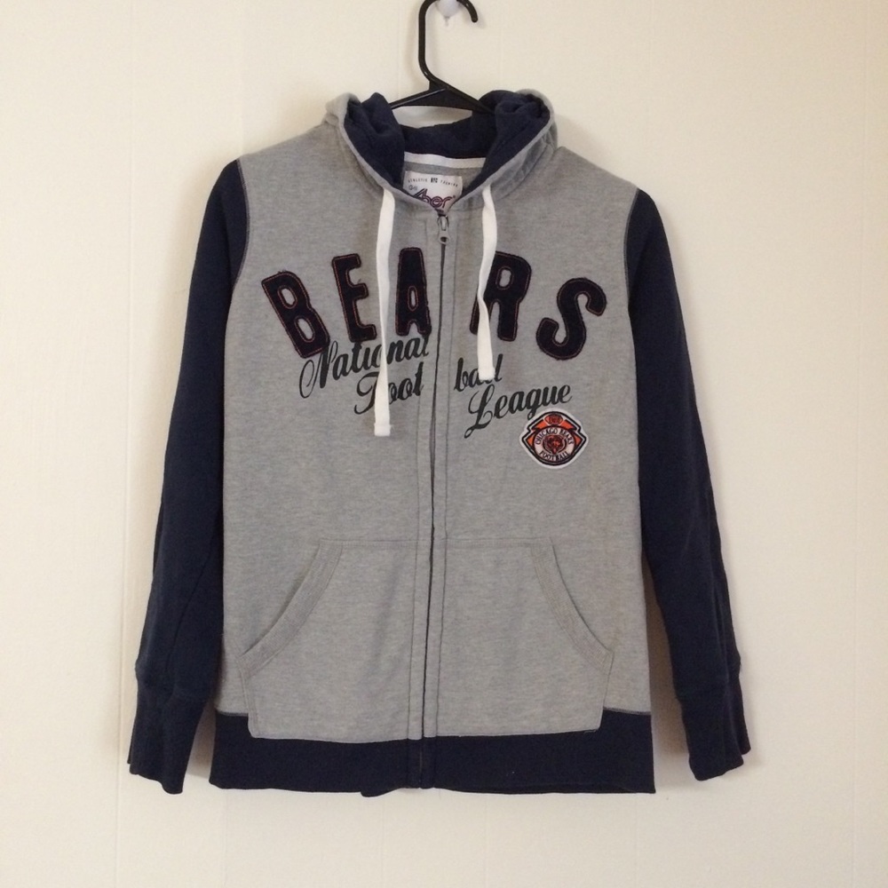 Chicago bears football zip up hoodie sweatshirt